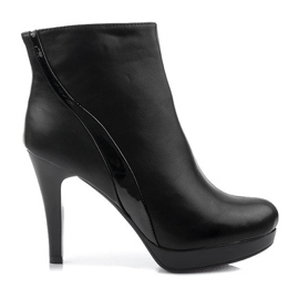 Bottes À Talons Hauts Fermeture À Glissière 1301-98 Noir