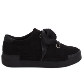 Baskets femme noires 1018 Noir le noir