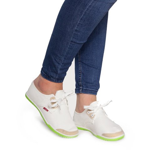 Baskets à enfiler en Lycra BL181 blanches