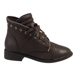 Bottines à lacets LA-12 marron brun