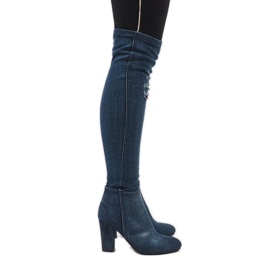 Bottines en jean bleu vieilli BH70-HB