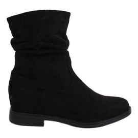 Bottines noires sur talon compensé caché NC838 Noir