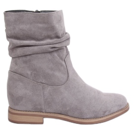 Gris Bottes sur un talon compensé caché NC838 Gris