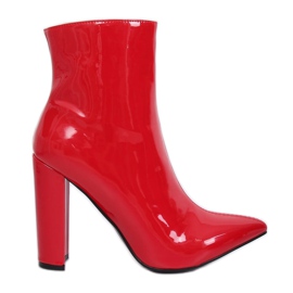 Bottines à talons laquées rouges NS065P Rouge