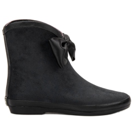 Kylie Bottes en daim avec nœud le noir