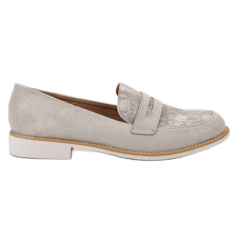 Bestelle Mocassins Gris Imprimé Serpent