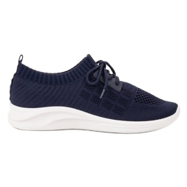 Ideal Shoes Chaussures de sport textiles bleu marine