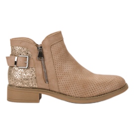 Bestelle Bottines à imprimé serpent beiges