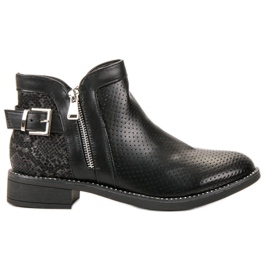 Bestelle Bottines noires à imprimé serpent le noir