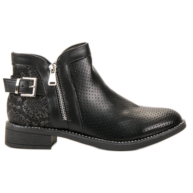Bestelle Bottines noires à imprimé serpent le noir