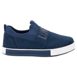 SHELOVET Chaussures à enfiler en daim bleu vert