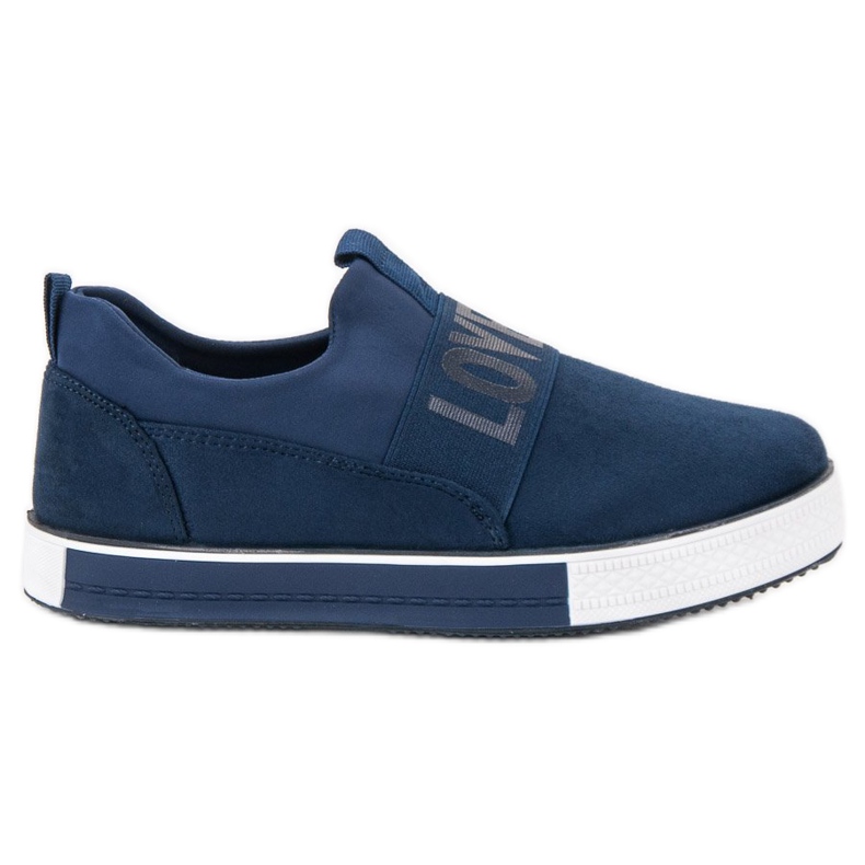 SHELOVET Chaussures à enfiler en daim bleu vert