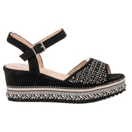 Groto Gogo Sandales en daim avec zircone cubique noir