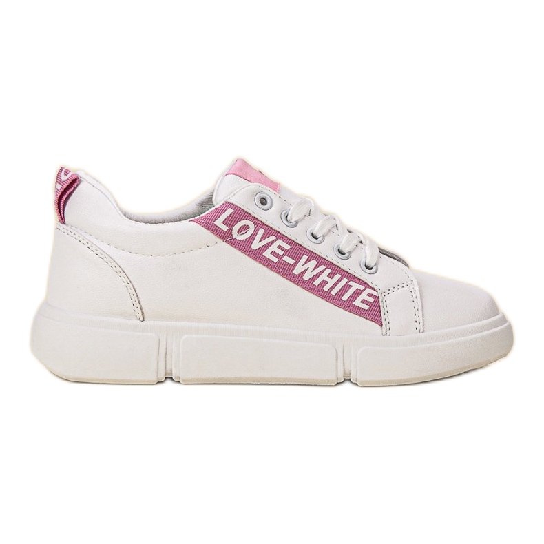 Jumex Chaussures de sport confortables blanche rose