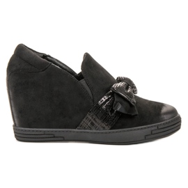 Vinceza Chaussures compensées Vices le noir