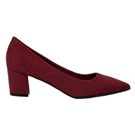 Small Swan Escarpins confortables en daim rouge