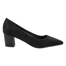 Small Swan Escarpins confortables en daim le noir