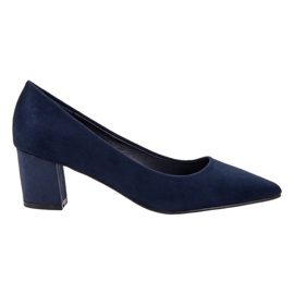 Small Swan Escarpins confortables en daim bleu