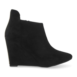 Escarpins compensés en daim TL01-1 Noir