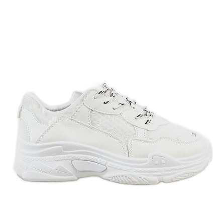 Chaussures de sport à la mode blanches D1901-3