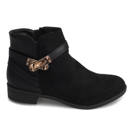 Bottines En Daim Avec Boucle Y601 Noir le noir