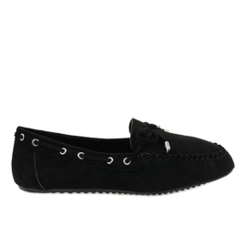 Ballerines mocassins noirs avec nœud XW9100 le noir
