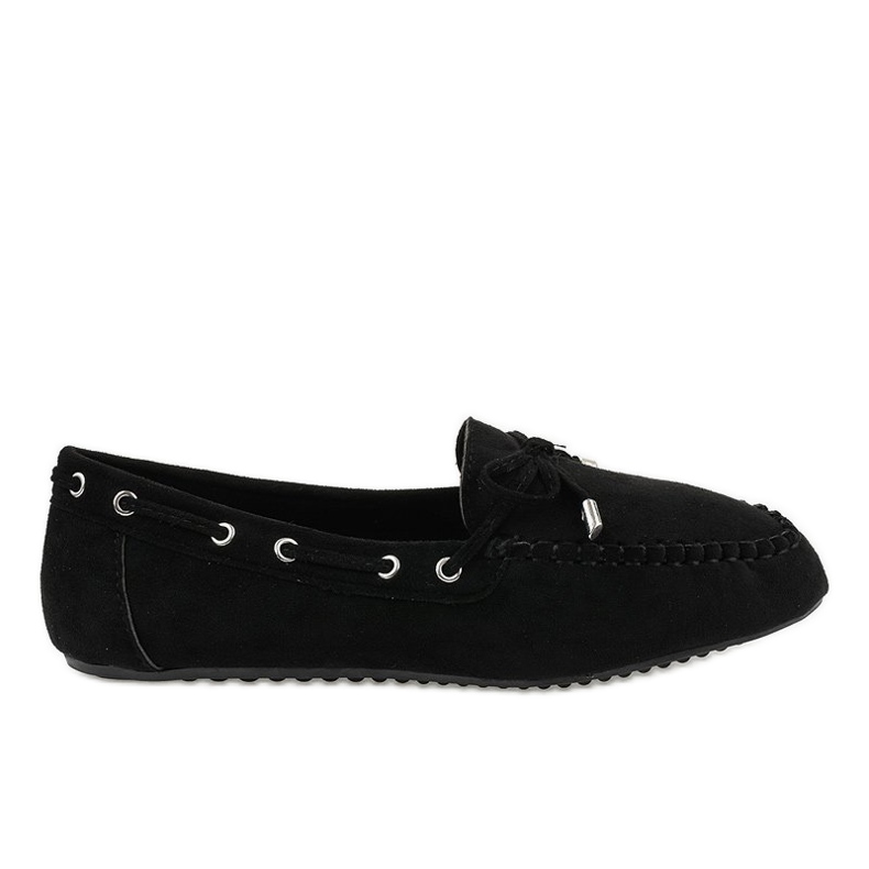 Ballerines mocassins noirs avec nœud XW9100 le noir