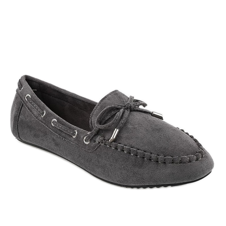 Ballerines mocassins gris à nœud XW9100