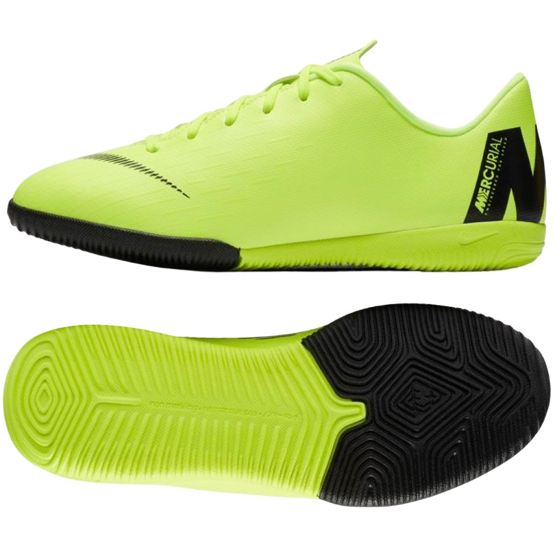 Nike Mercurial VaporX 12 Academy Gs Ic Jr AJ3101 701 vert chaussures