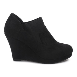 Bottes compensées en daim 6-231 Noir le noir