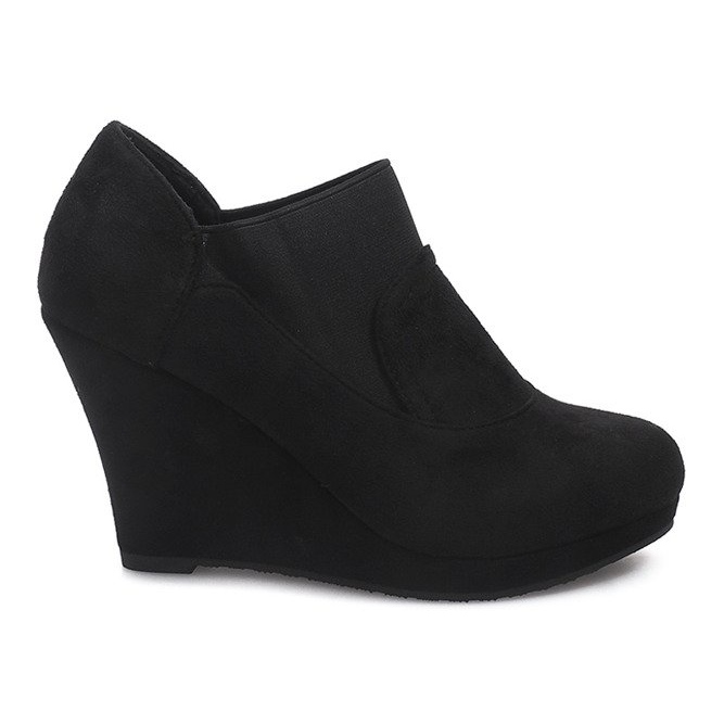 Bottes compensées en daim 6-231 Noir le noir