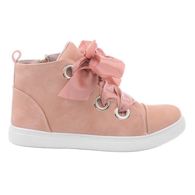 Bottines en Daim avec nœuds TL0147 Rose