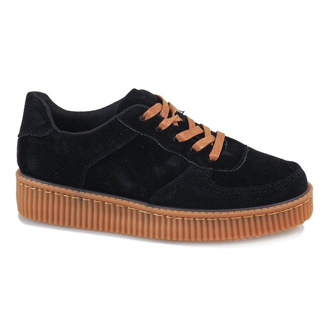 Creepers à lacets noirs 7-K3568A le noir Creepers à lacets noirs 7-K3568A le noir