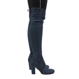 Bottes en jean bleu vieilli BH71-HB Bottes en jean bleu vieilli BH71-HB