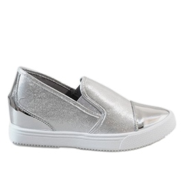 BM Baskets compensées argentées DD436-2 gris