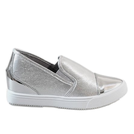 BM Baskets compensées argentées DD436-2 gris