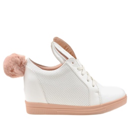 Baskets blanches sur les lapins compensés H6211-9