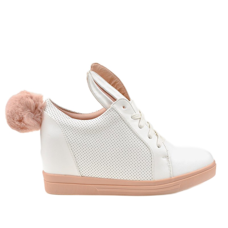 Baskets blanches sur les lapins compensés H6211-9