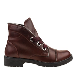 Kayla Shoes Bottines à lacets bordeaux 11606-73 rouge