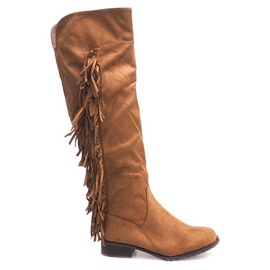 Bottes en daim chaudes Boho B13H Camel brun