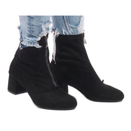 Bottes en daim avec fermeture éclair FOZ-01 noir