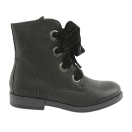 Bottines lacées noires HFN-5505 Noir le noir