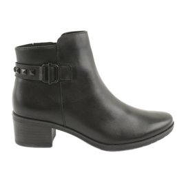 Caprice Bottes en cuir pour femmes avec goujons 25433 noir