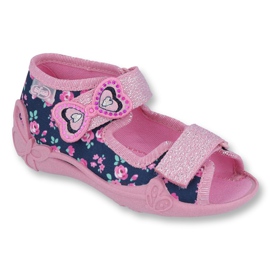 Chaussures enfant Befado jaune 242P094 bleu marine rose