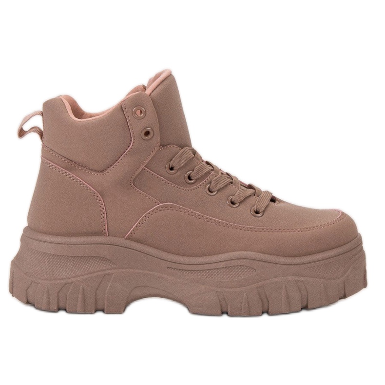 Kylie Chaussures à lacets sur la plate-forme rose