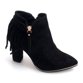 Bottes à Talons Hauts en Daim A989 Noir