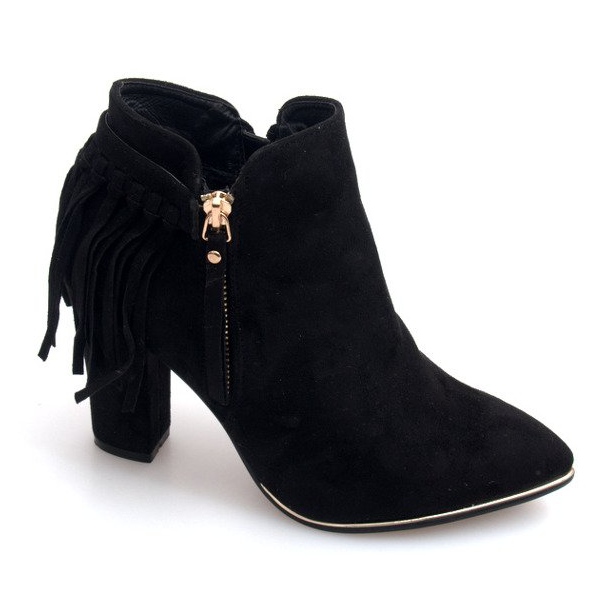 Bottes à Talons Hauts en Daim A989 Noir le noir