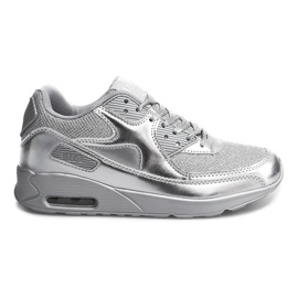 Chaussures de course de sport D1-19 Argent gris
