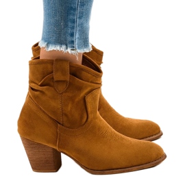 Bottines en daim camel sur le poteau SA-3339 brun