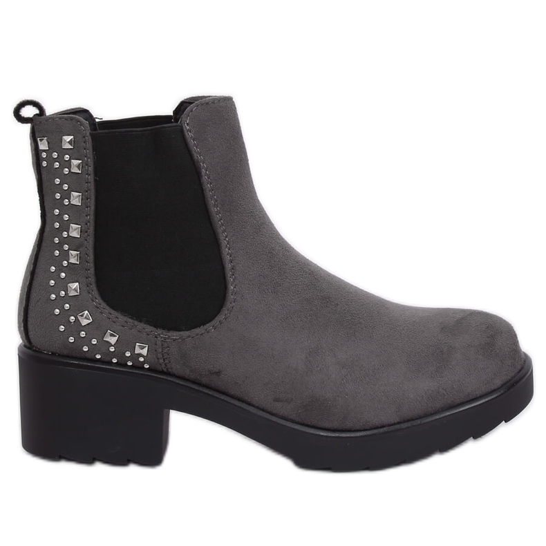Bottines Chelsea grises à clous Z175 Gris